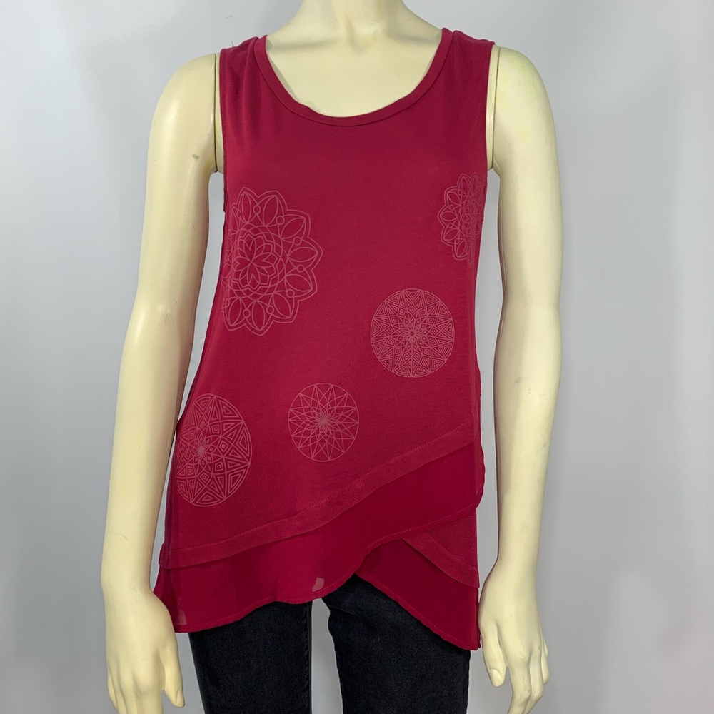 DESIGUAL Maroon Patterned Top